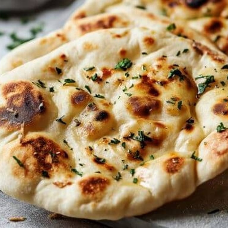 Delicious Butter Naan and Indian Cuisine