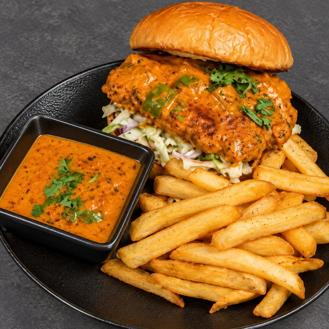 Chicken Tikka Masala Burger.