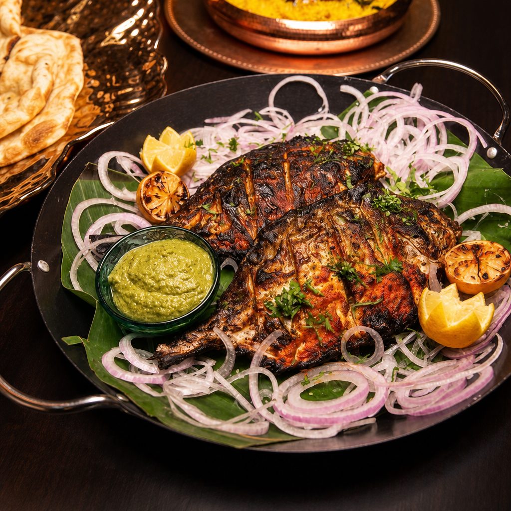 Tandoori Pomfret Whole Fish.
