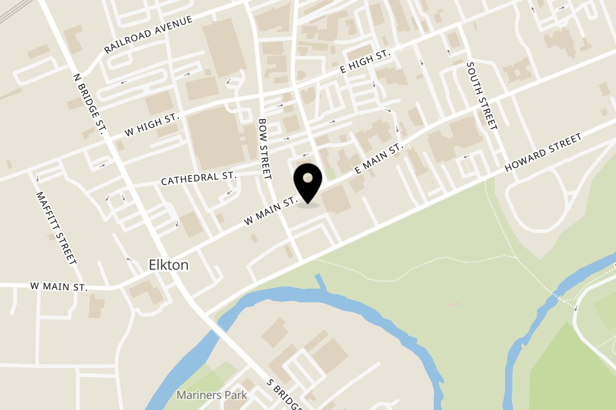 Map showing the location of It’s Masala Time Elkton on 112 W Main St in Elkton